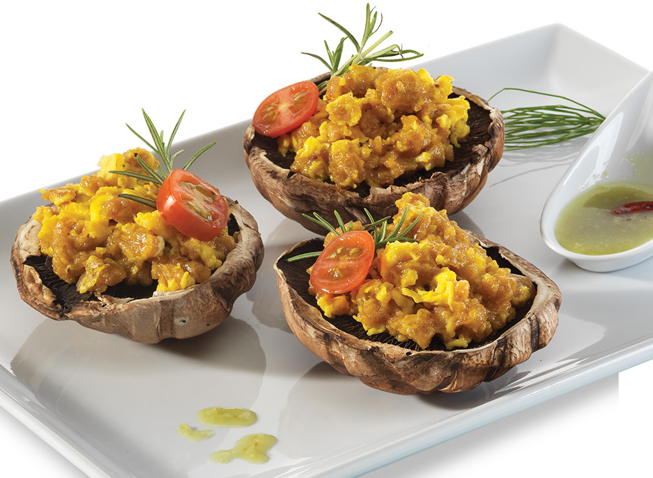 COGUMELOS RECHEADOS  COM FARINHEIRA