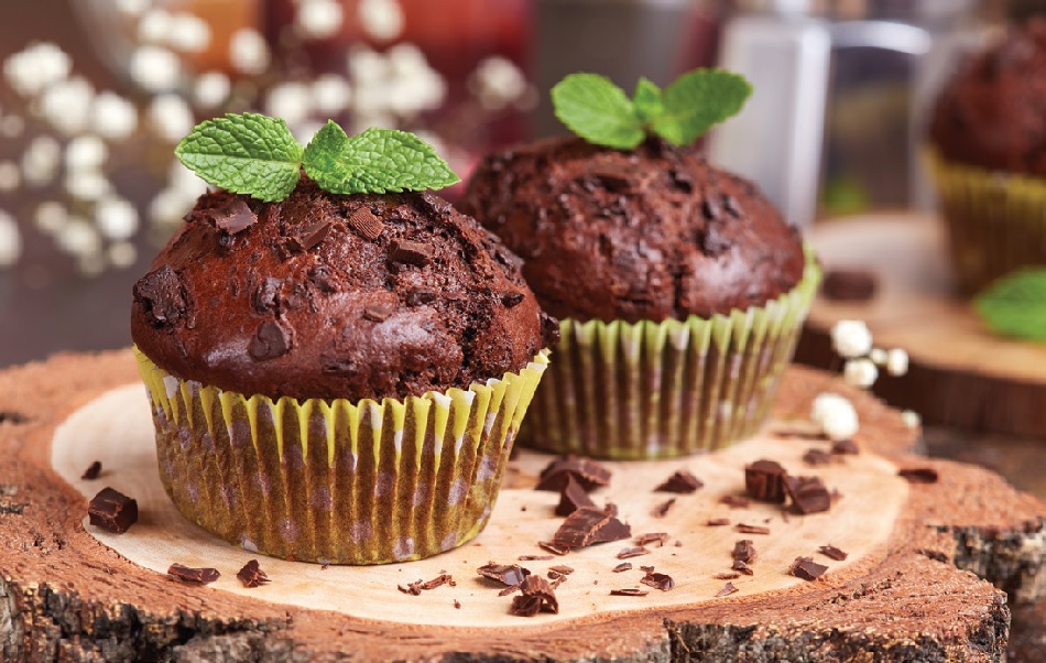 Cupcakes de Alfarroba e Cranberry