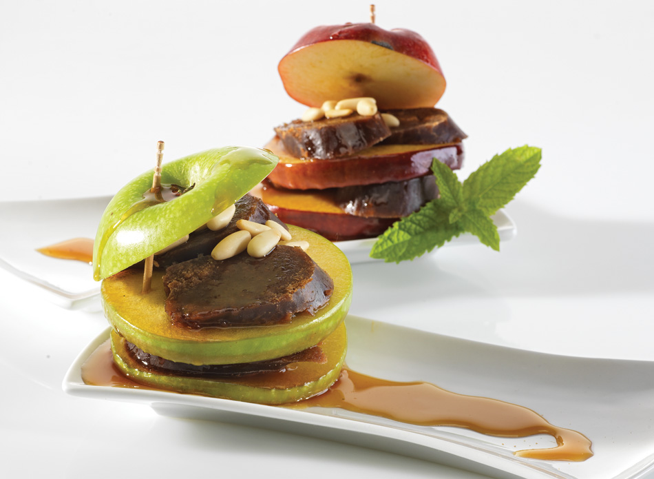 MAÇÃ CARAMELIZADA COM MORCELA