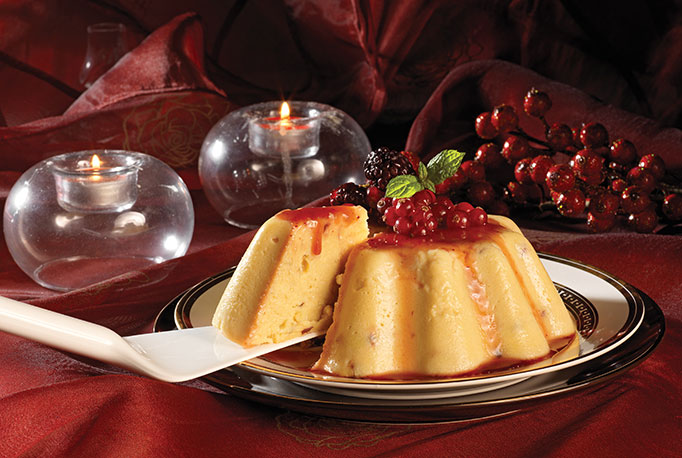 Pudim de Sêmola e Frutos Vermelhos